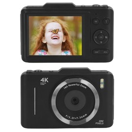Digital Camera, 48MP 4K Vlogging Camera with 2.8 Inch IPS HD Screen, 16X Digital Zoom Autofocus Portable YouTube Compact Point Shoot Camera for Travel Vlogging (Black)