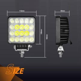 KAWELL 60W Work Light, Work Light, LED 12 V, Floodlight, Work Light, Car, LED Light Bar, Rectangle, Wide Angle Type, Dustproof, Waterproof, 12v/24V, General Purpose, For Agricultural Machinery,