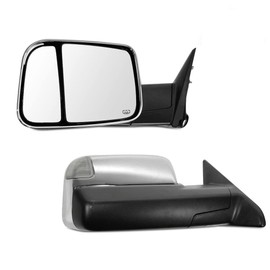 ITOPUP Towing Mirrors Fit for 2009-2010 For Dodge For Ram 1500 2011-2016 For Ram 1500 2500 3500 Chrome Tow Mirrors with Power Heated Turn Signal Puddle Light Chrome 1 Pair Left and Right Side