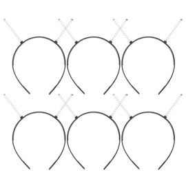 Baluue 6pcs Black Plastic Headbands with Teeth, Diy Hair Accessories for Women, Spring Hairbands for Secure and Comfortable Fit, Ideal for Home Decor and Craft Projects