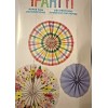 Unique Set of 3 Hanging Paper Fans Summer Pastel Floral