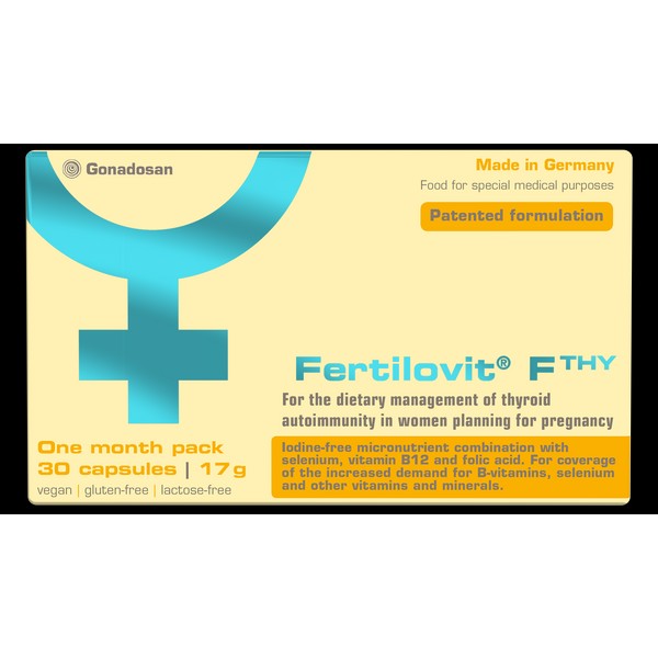 Fertilovit F THY Orthomolecular Dietary Supplement Vitamins Minerals for Women Forbidden to Take Iodine, 30 caps