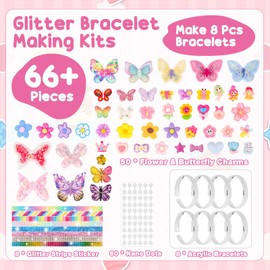 SelfTek Craft Kits for Kids, Bracelet Making Kit for Girls Christmas Stocking Fillers Girls Toys Birthday Present Creative Gifts for Girls Age 5 6 7 8 9 10 11 12