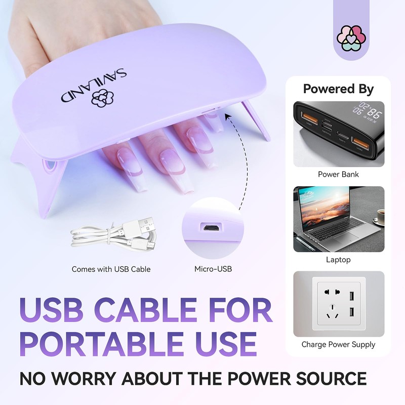 Saviland Mini UV Nail Lamp: 12W Fast Curing Mini Nail