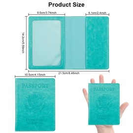 Passport Holder, Passport Holders Cover Case, 1 Pack Passport with Vaccine Card Slot, Travel Passport Wallet for Women Men, Travel Documents Organizer Protector Travel Essentials, Lake Blue