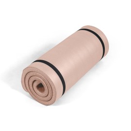 Tone Fitness Premium Extra Thick 1-Inch High Density Exercise Mat with Carry Strap – Non-Slip Workout, Pilates, and Yoga Mat for Home Gym - Color Mocha - Diamond Pattern