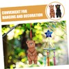 Mipcase 2pcs Adorable Bear Statues Cute Resin Hanging Ornaments for
