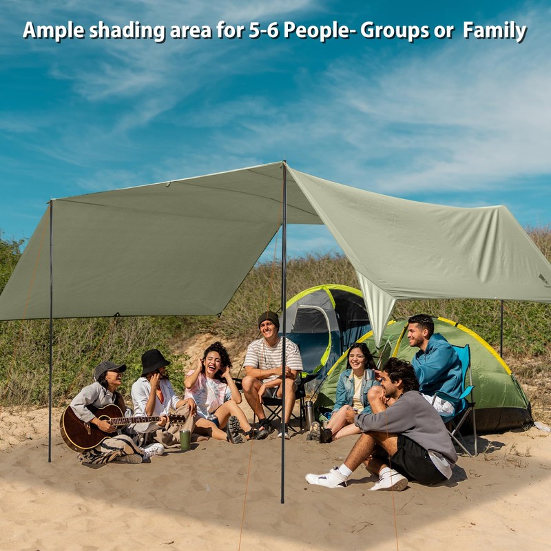 GEERTOP Large Camping Tent Tarp 17 x 10ft Portable Hammock