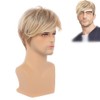 Peluca Corta Rubia en Capas, Tamaño Ajustable, con Gorro para