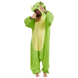 MAISUIZI Animal Green Triceratops Onesie Pyjamas, Green Triceratops cartoon pyjamas