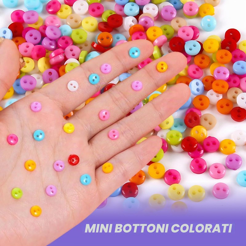 Bottoni piccoli da 6 mm per artigianato, 1000 pezzi di