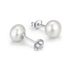 Rakumi Sterling Silver AAAA 6mm White Freshwater Pearl Studs Earrings