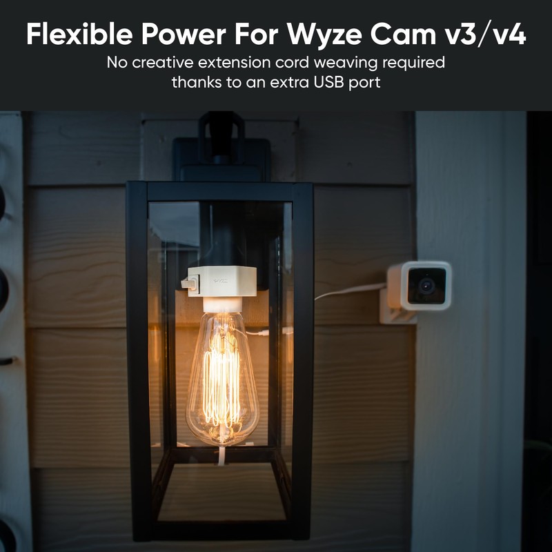 Wyze Lamp Socket Power Adapter for Wyze Cam v3/v4 (Camera