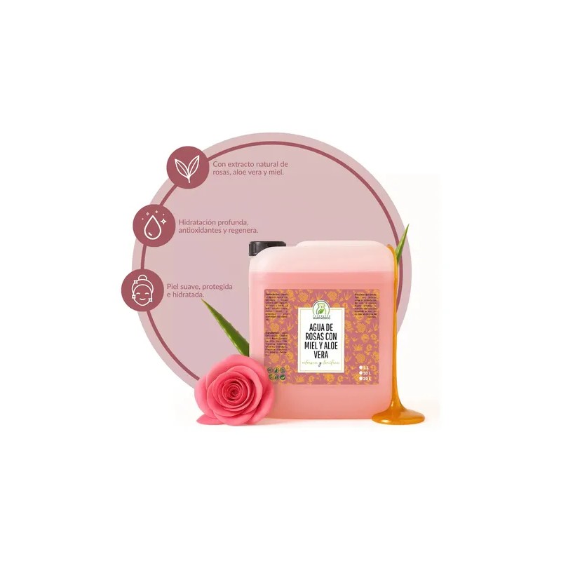 Agua De Rosas, Miel & Aloe Vera Hidratante Facial 5