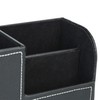 Relaxdays Desk Organiser, Pen Holder with 3 Compartments, Faux Leather,