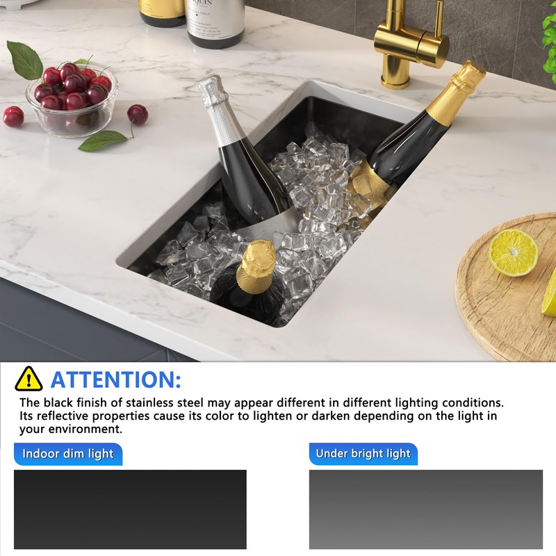 10 inch Bar Sink Undermount, 10x18 inch Small Bar Sink