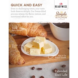 READYWISE - Simple Kitchen, Butter Powder, 204 Servings, Long Term Food Supply, Canned Butter, Baking Supplies, Survival Food, Camping Meals, 10 Can Powdered Butter, Dry Butter for Pantry