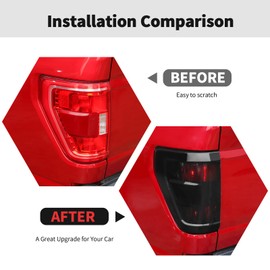 RT-TCZ Smoked Black Tail Light Lamp Cover Guard Trim Decoration Exterior Accessories for Ford F150 2021-2023