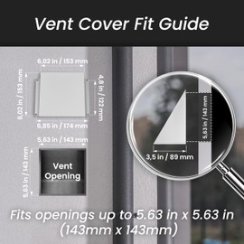 Repa Market 6 x 6 Inch White Galvanized Steel Vent Cover - Duct Exhaust/Inlet Rain Deflector - Weatherproof Guard for Ventilation Systems/Indoor/Outdoor Vent Hood/Air Vent Grille Protection Roof