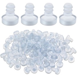 Cionyce 100 Pcs Glass Top Table Bumpers with Stem, Clear Rubber Grippers, Table Top Spacers，Non Adhesive Glass Table Rubber Grippers for 3/16 Inch Hole