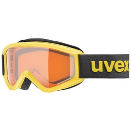 uvex Speedy Pro - Ski Goggles for Children - Contrast Enhancing - Enlarged, Anti-Fog Field of View - Yellow-Black/Laser Gold - One Size
