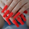 Bright Red Solid Color Press On Nails Extra Long Square
