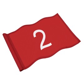 TIXIPEM Golf Flag with Tube Inserted [1pcs] - Nylon Putting Green Golf Target Flag with the Number 2 Use for Indoor & Outdoor Courts & Practice Field - [Red - 20 IN]