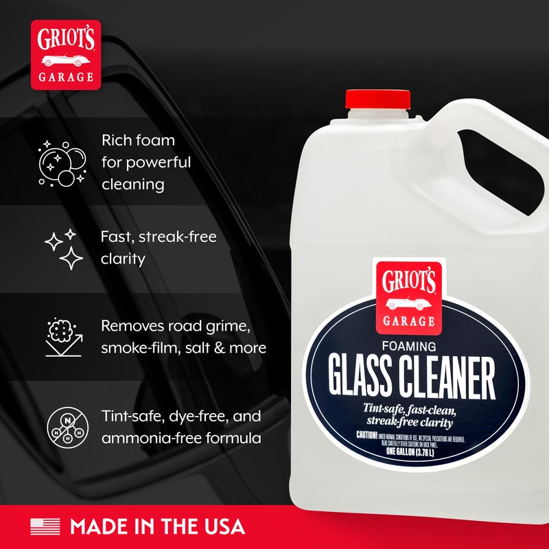 Griot's Garage Foaming Glass Cleaner for Car Window, Windshield, Mirror,