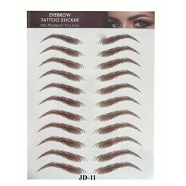 6D Eyebrow Tattoos Stickers 11pair, Waterproof Long-lasting Eyebrow Transfers Stickers Peel Off Eyebrow Sticker for Eyebrow Grooming Shaping (JD-11)