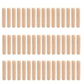 Pack of 80 Assorted Wooden Dowels, 6 mm Wooden Plugs Dowel Rods, Wooden Needles Conical and Ribbed for Grooved Grooves, Crafts, DIY, Carpentry