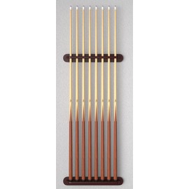Viper 2-Piece Traditional Wall Mounted Solid Oak Billiard/Pool Cue Rack, Holds 8 Cues, Mahogany Finish