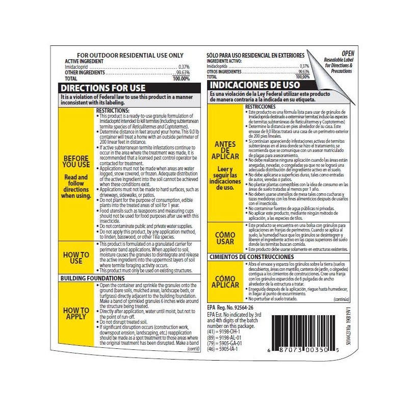 BioAdvanced Termite Killer Granules, 9 lb, 200 Linear Feet