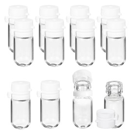 PATIKIL 12個セット 透明ガラスバイアル スナップ式キャップ付き 2ml 小型液体サンプル瓶 漏れ防止 携帯用液体保存容器 香水・精油・しやく用 ホワイト