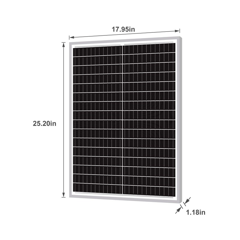 Newpowa 50W Mono Solar Panel 50 Watt Monocrystalline Module with