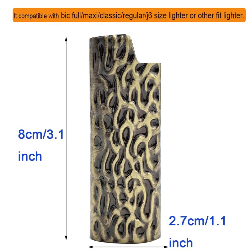 Lucklybestseller Metal Lighter Case Cover Holder Water Ripple Engraving for