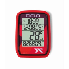 Ciclo Protos 205 Wireless Bicycle Computer in 4 Colours with 5 Automatic Functions in Red