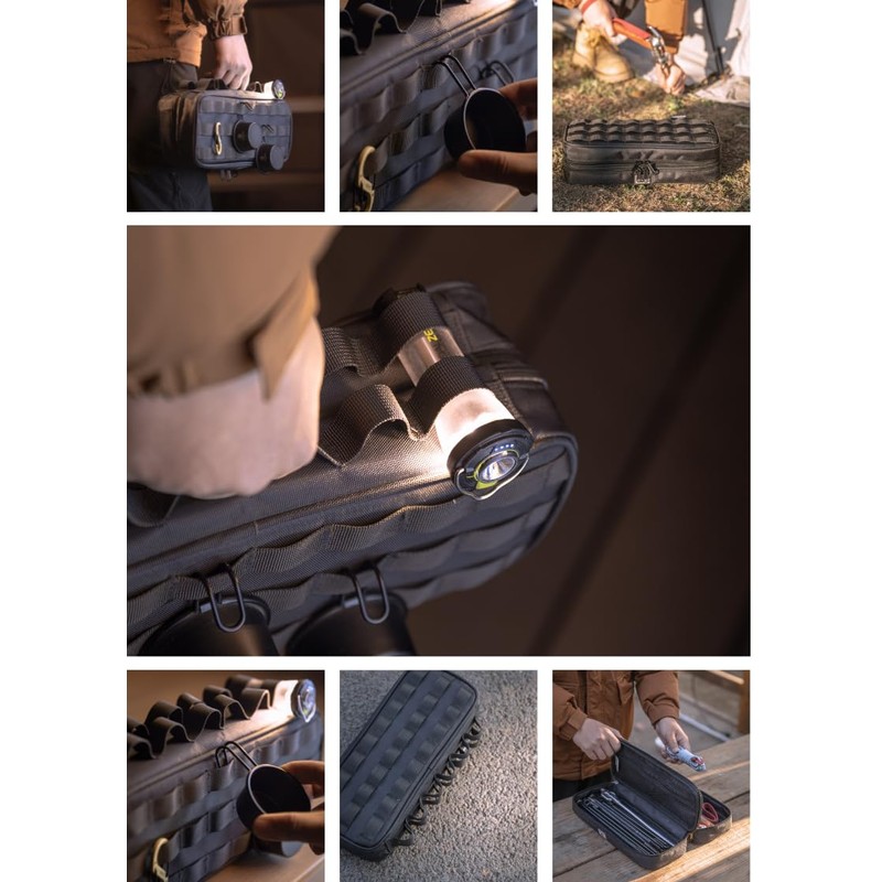 CAMPINGMOON Storage Box for Camping Outdoor Hammer Lantern Black BK-30