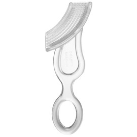 Brilliant Baby’s 1st Toothbrush with Case - Silicone First Toothbrush for Babies and Toddlers, 4 Months Old and Up, Oral Care Must Haves for Infant and Toddler, Baby Essentials, Clear, 1 Count