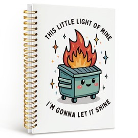 MOFUYU Funny Dumpster Fire Notebook for Women & Men,Dumpster Fire Gifts,Funny Notebook for Coworkers, Sarcastic Office Gifts, Hardcover Spiral Notebooks 5.5x8.3 Inch