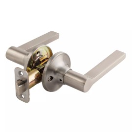 TRITON Contemporary Door Lever Lock Keyed Privacy Passage Dummy Deadbolt, SN Finish - Passage Lever