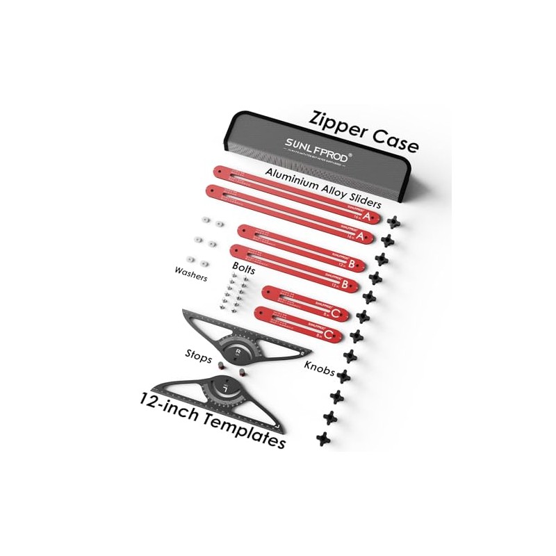 Stair Tread Template Tool - Dual Solid Nut Locking Stair