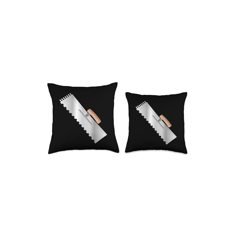 Toothed Trowel Tiler Bricklayer Construction Tool Throw Pillow