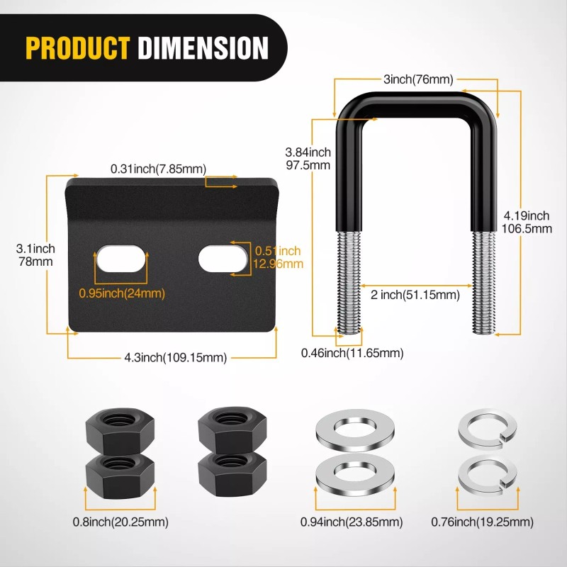 Nilight Trailer Hitch Tightener for 2" Trailer Hitches Anti Rattle