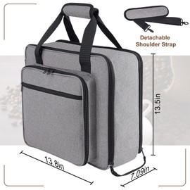 Anitor Portable Carrying Coffee Maker Travel Bag Match for Keurig K-Mini or K-Mini Plus, Single Serve Coffee Machine Travel Bag with Padded Shoulder Straps Includes Multiple Storage Bags, Grey
