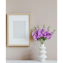 ICBOX 6PCS Purple Delphinium Artificial Flowers 29.52" Long Stem Fake Larkspur Purple Silk Flower Real Look Faux Flower for Wedding Centerpieces Home Party Kitchen Tall Vase Decor (Purple)