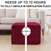 Furry Square Pouf Ottoman Foot Rest, Redwine, 20"x14"