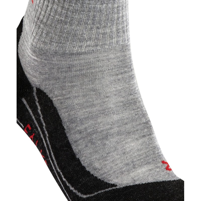 Falke TK5 Women's Hiking Socks, Short, Merino Wool Blend, grey,