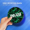 1 x Round Coaster - Name Imani TRex Dinosaur Tyrannosaurus
