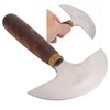 Leather Round Head Knife Walnut Wooden Handle Large Double Sided