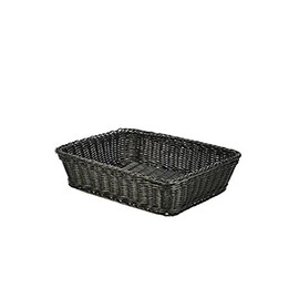 Genware NEV-PWB-3629BK Polywicker Display Basket, 36.5 cm x 29 cm x 9 cm, Black